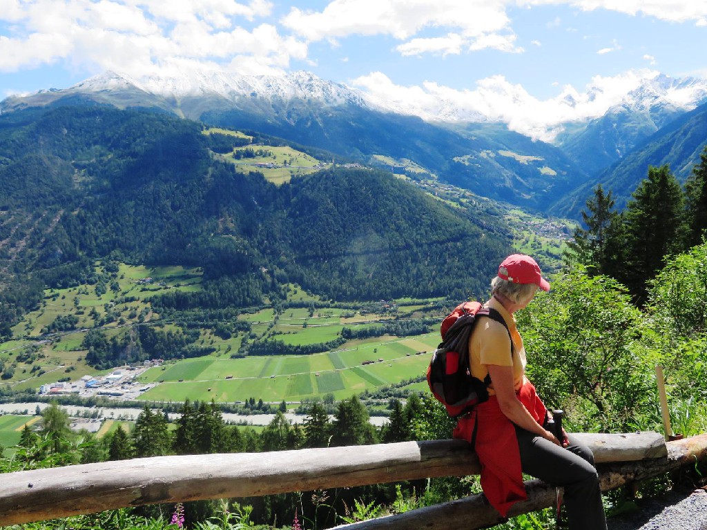 Sicht auf den Inn und die schöne Bergwelt