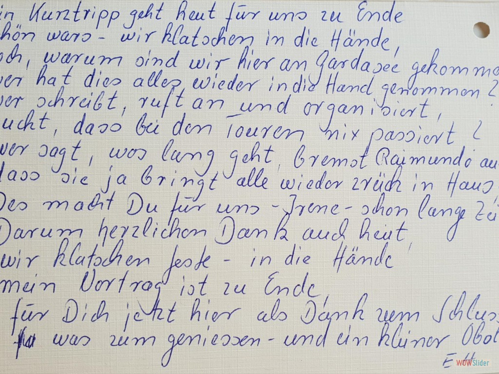 mit einem Gedicht