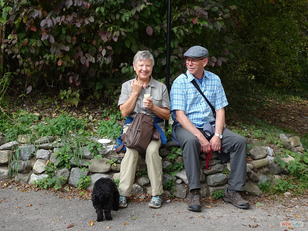 ein glückliches Paar mit Hündchen